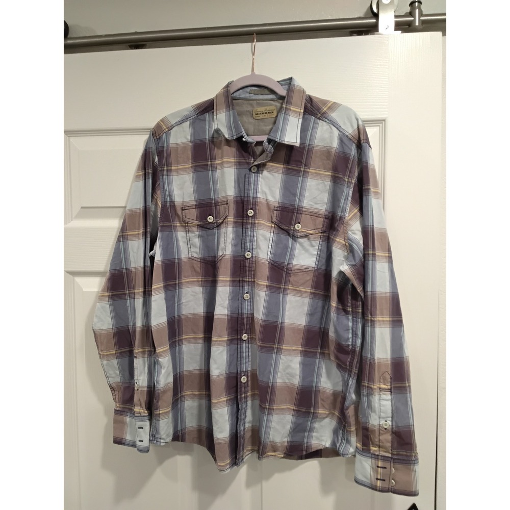 Tommy Bahama Jeans Mens L Long‎ Sleeve Plaid Button Up Shirt